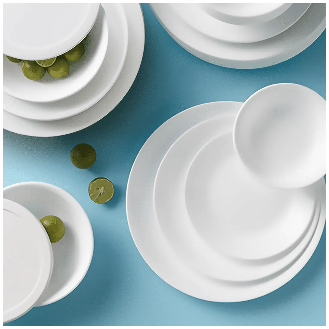 Dinnerware Set, Winter Frost White, 66 Pieces