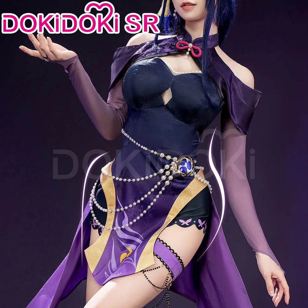 DokiDoki-SR Game Genshin Impact Cosplay Raiden Shogun / Yae Miko Costume Flowing Lights Doujin Cheongsam Qipao