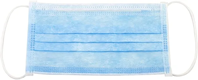 Dynarex Disposable Face Mask with Ear Loops- Breathable Blue Medical Procedure Protective Covering 2201, Box of 50