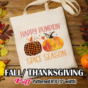 Fall/ Thanksgiving Puff Patterned HTV (12" x 12")