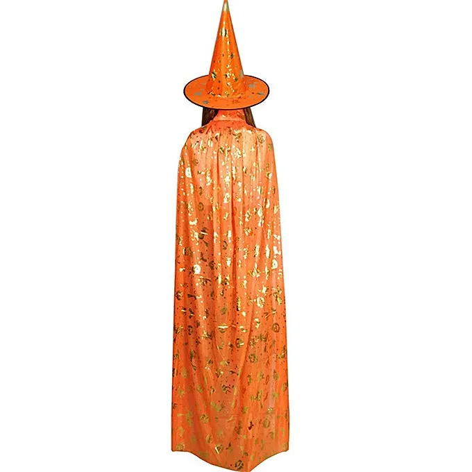 Fancydresswale Halloween Cloak Cape Unisex Adult Role Play Dress up Costume- Orange