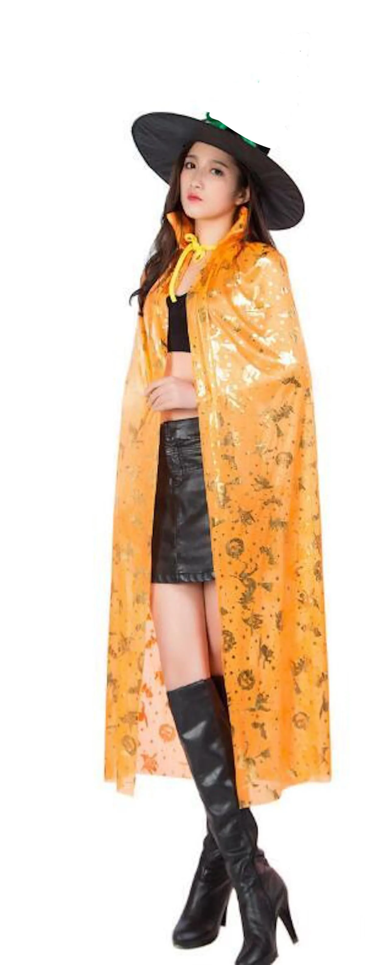 Fancydresswale Halloween Cloak Cape Unisex Adult Role Play Dress up Costume- Orange