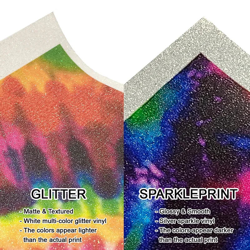 Floral Glitter Patterned HTV (12" x 12")