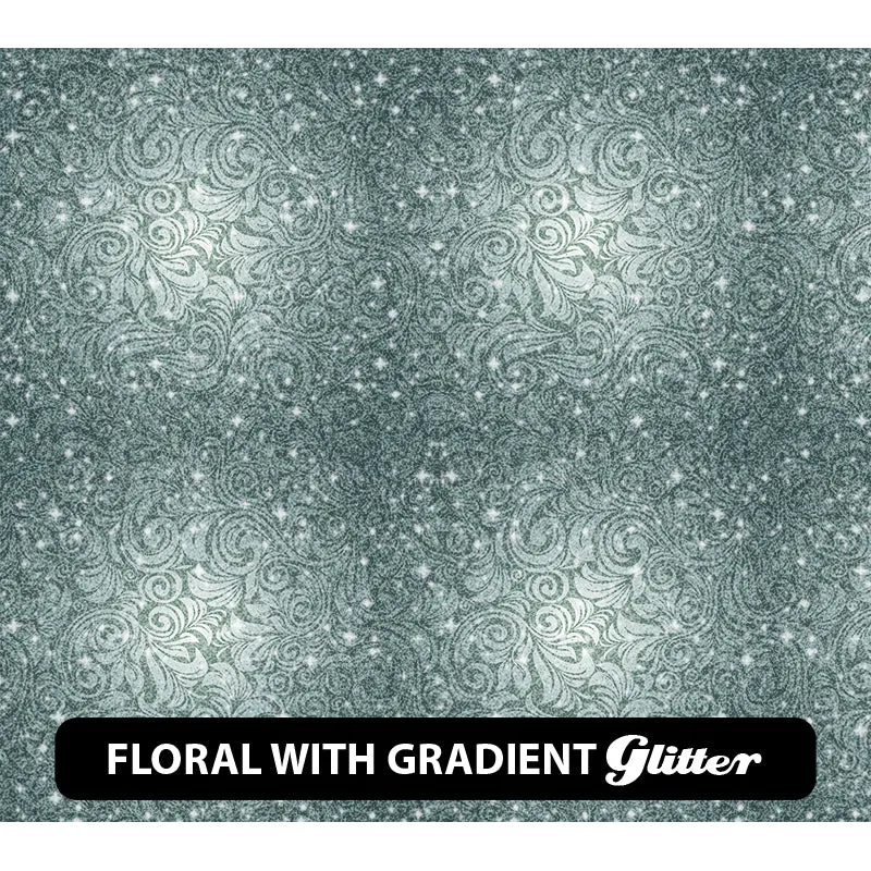 Floral Glitter Patterned HTV (12" x 12")