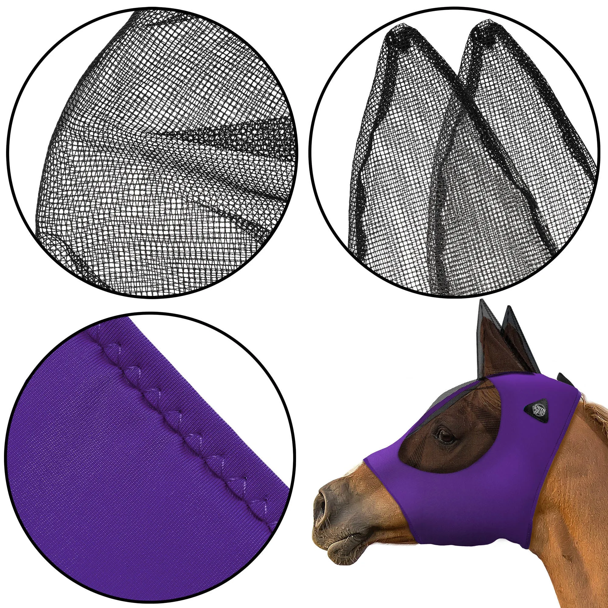 Fly Mask for Horses - Cob, Horse, Pony - Breathable Mesh UV Protection