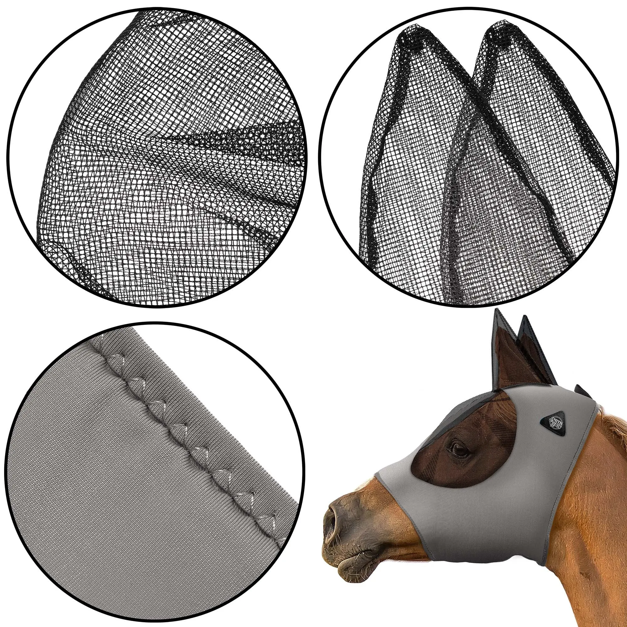 Fly Mask for Horses - Cob, Horse, Pony - Breathable Mesh UV Protection