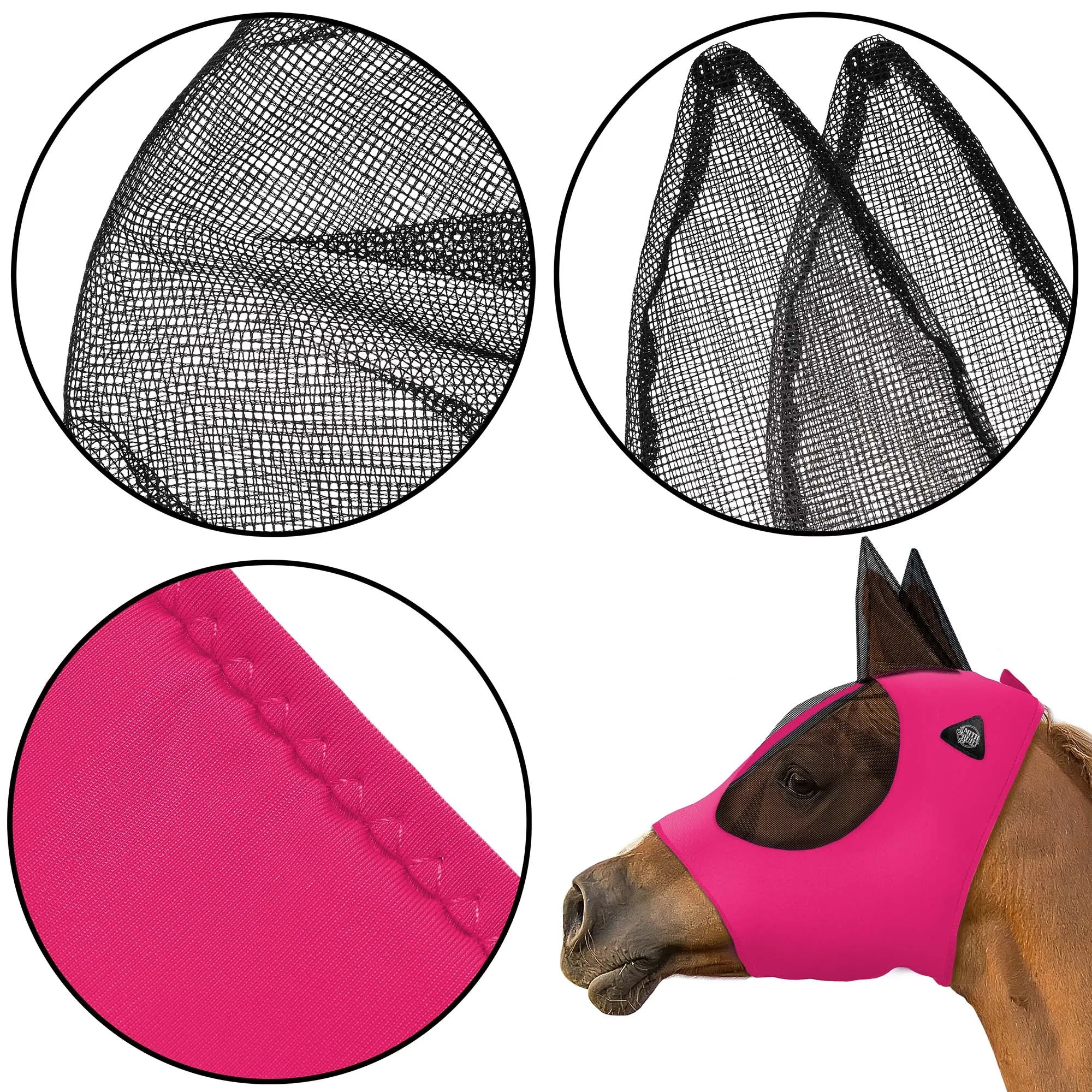 Fly Mask for Horses - Cob, Horse, Pony - Breathable Mesh UV Protection