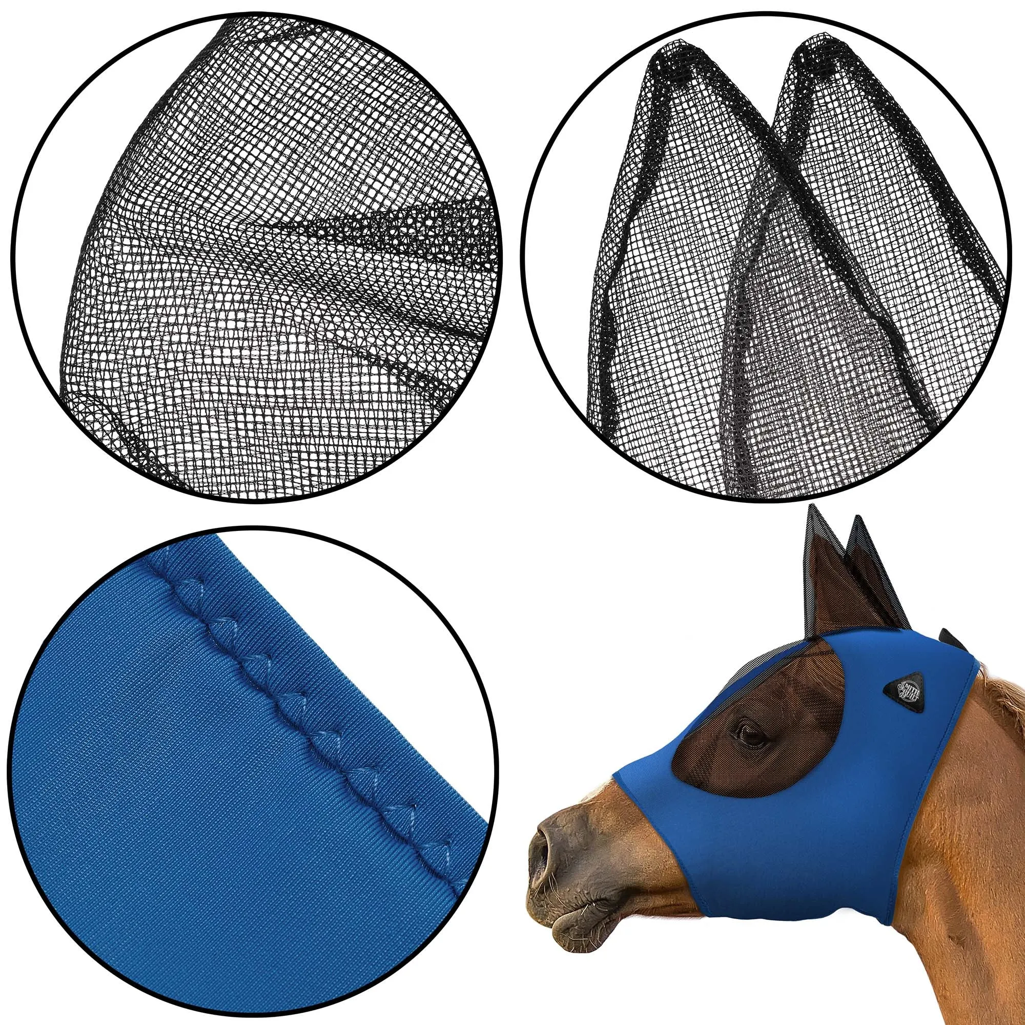 Fly Mask for Horses - Cob, Horse, Pony - Breathable Mesh UV Protection