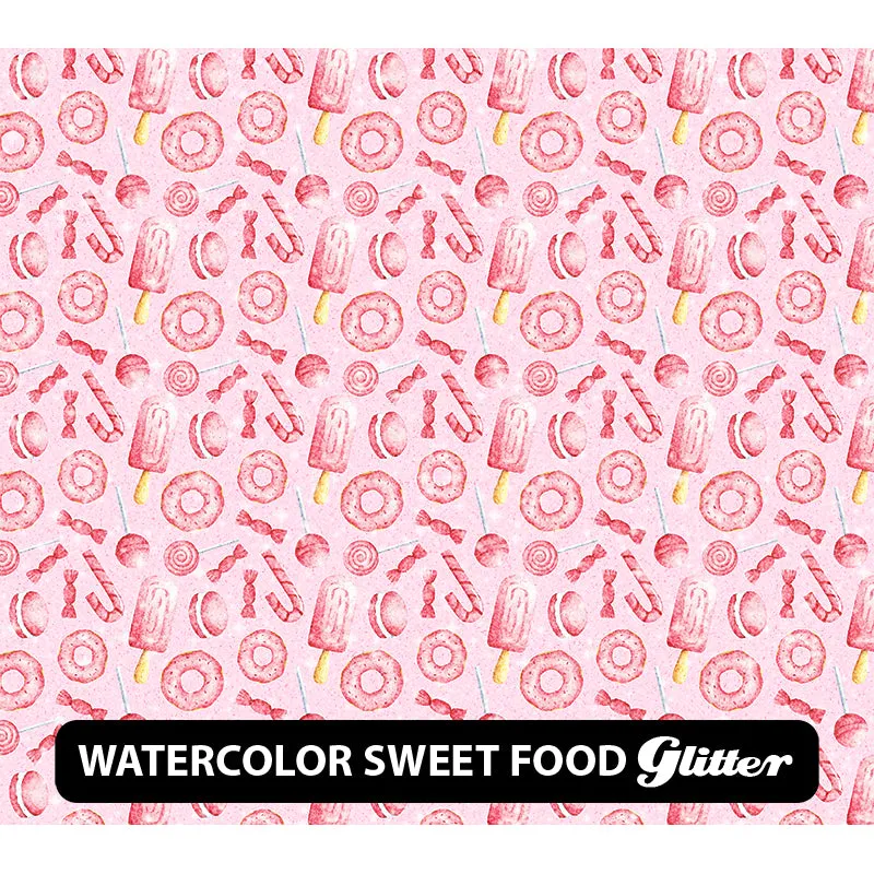 Food & Drinks Glitter Patterned HTV (12" x 12")