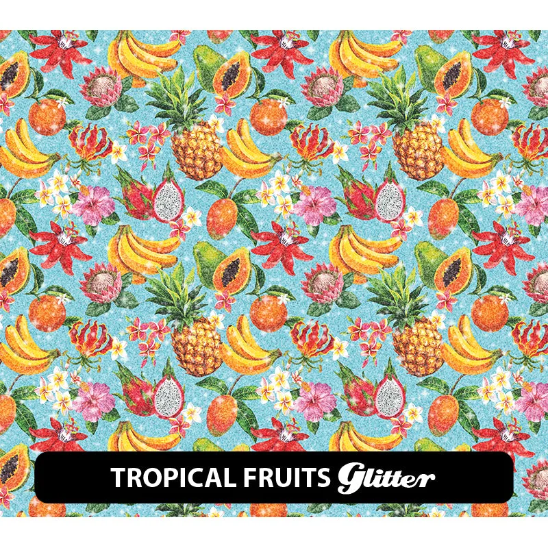 Food & Drinks Glitter Patterned HTV (12" x 12")