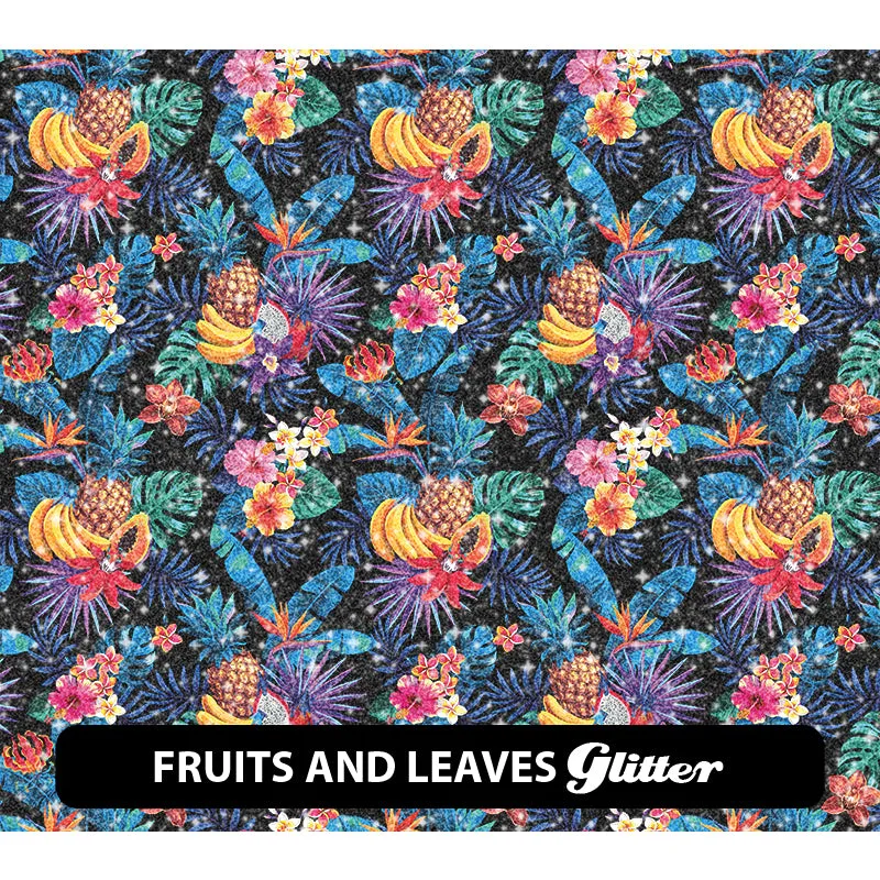 Food & Drinks Glitter Patterned HTV (12" x 12")