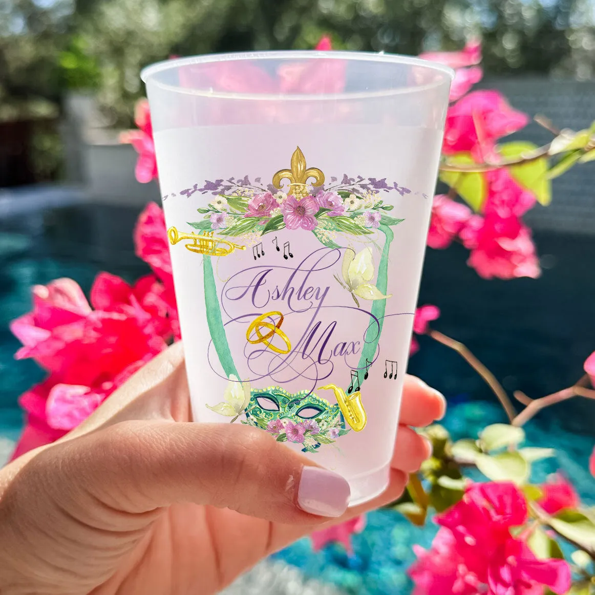 Full Color Mardi Gras Crest Shatterproof Cups