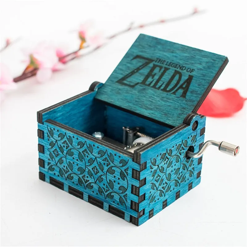 Game Link Theme Handmade Engraved Wooden Music Box Crafts Cosplay