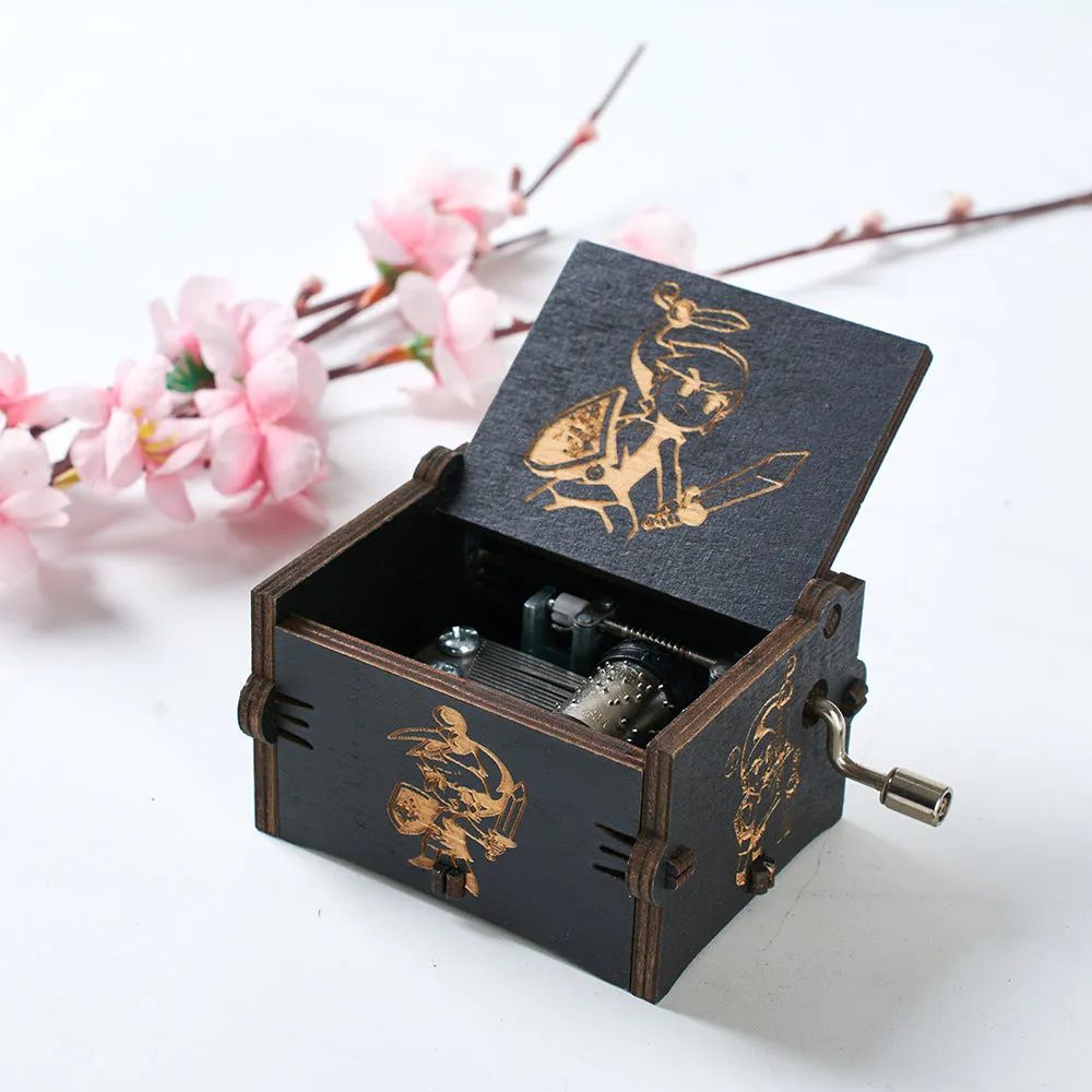 Game Link Theme Handmade Engraved Wooden Music Box Crafts Cosplay