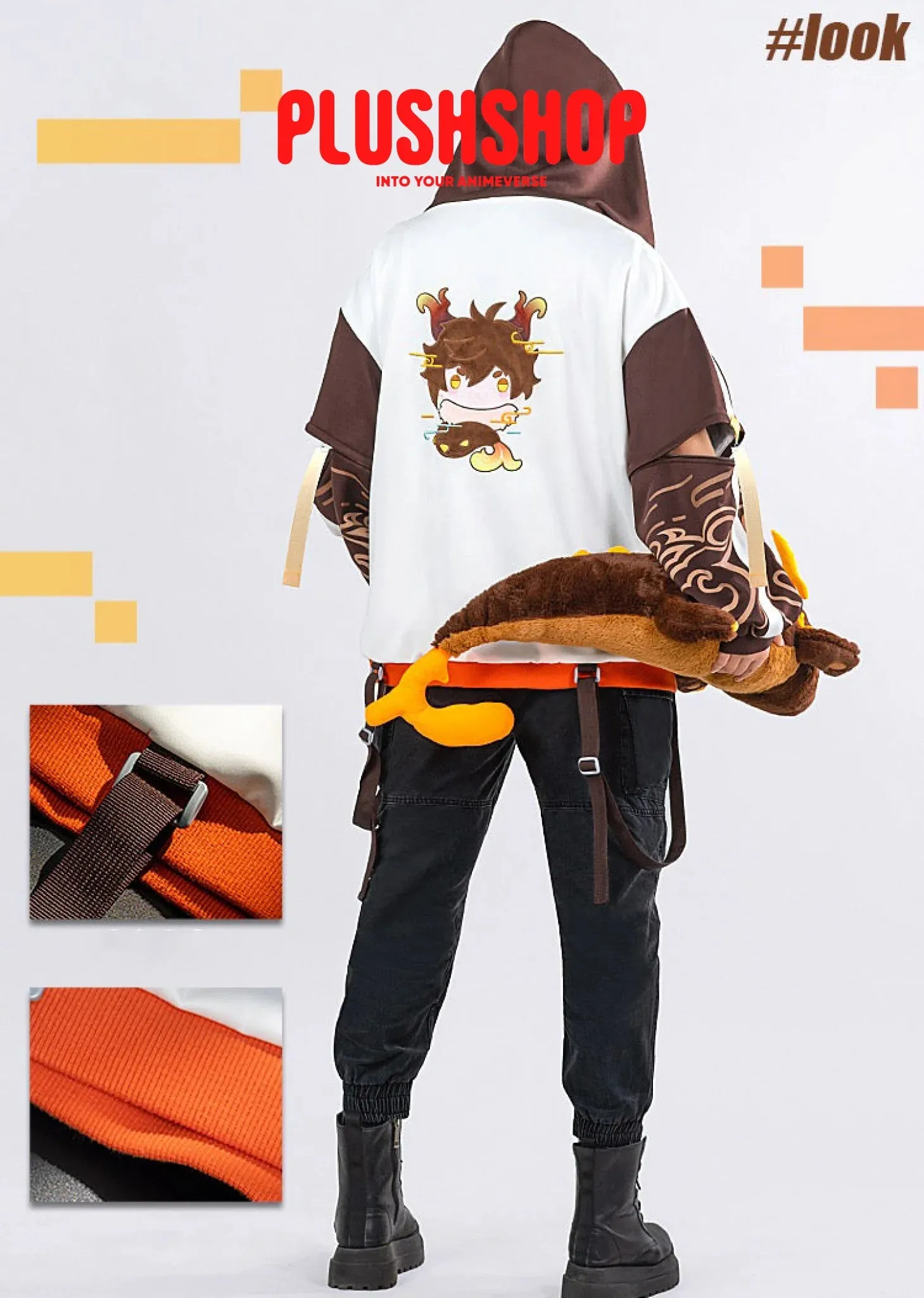 Genshin Impact Tartaglia&Zhongli Theme Costume Cosplay Casual Wearing Outfit Coat