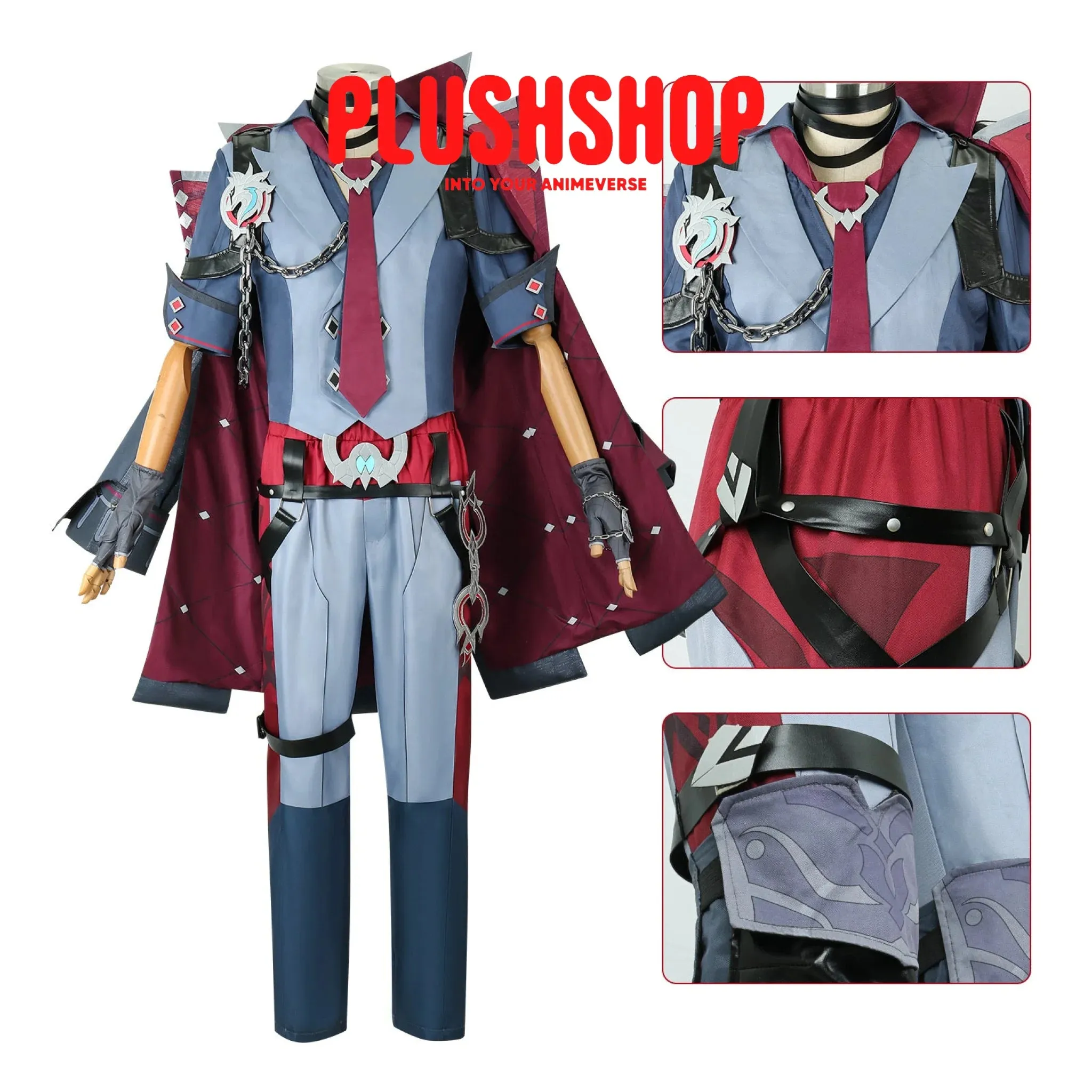 Genshin Impact Wriothesley Cosplay Outfit Clohes Wig