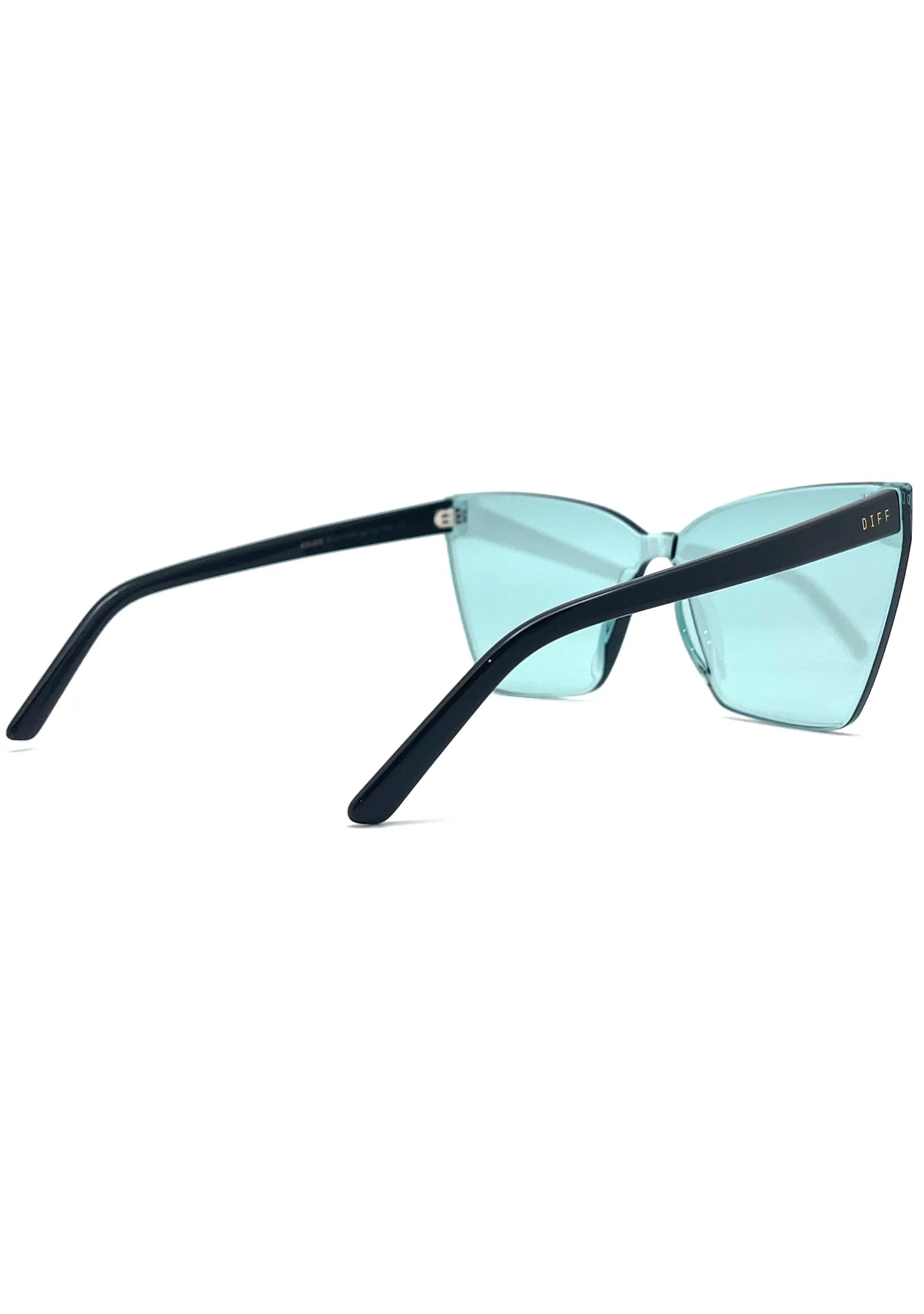 Goldie Sunglasses in Black Turquoise Mirror