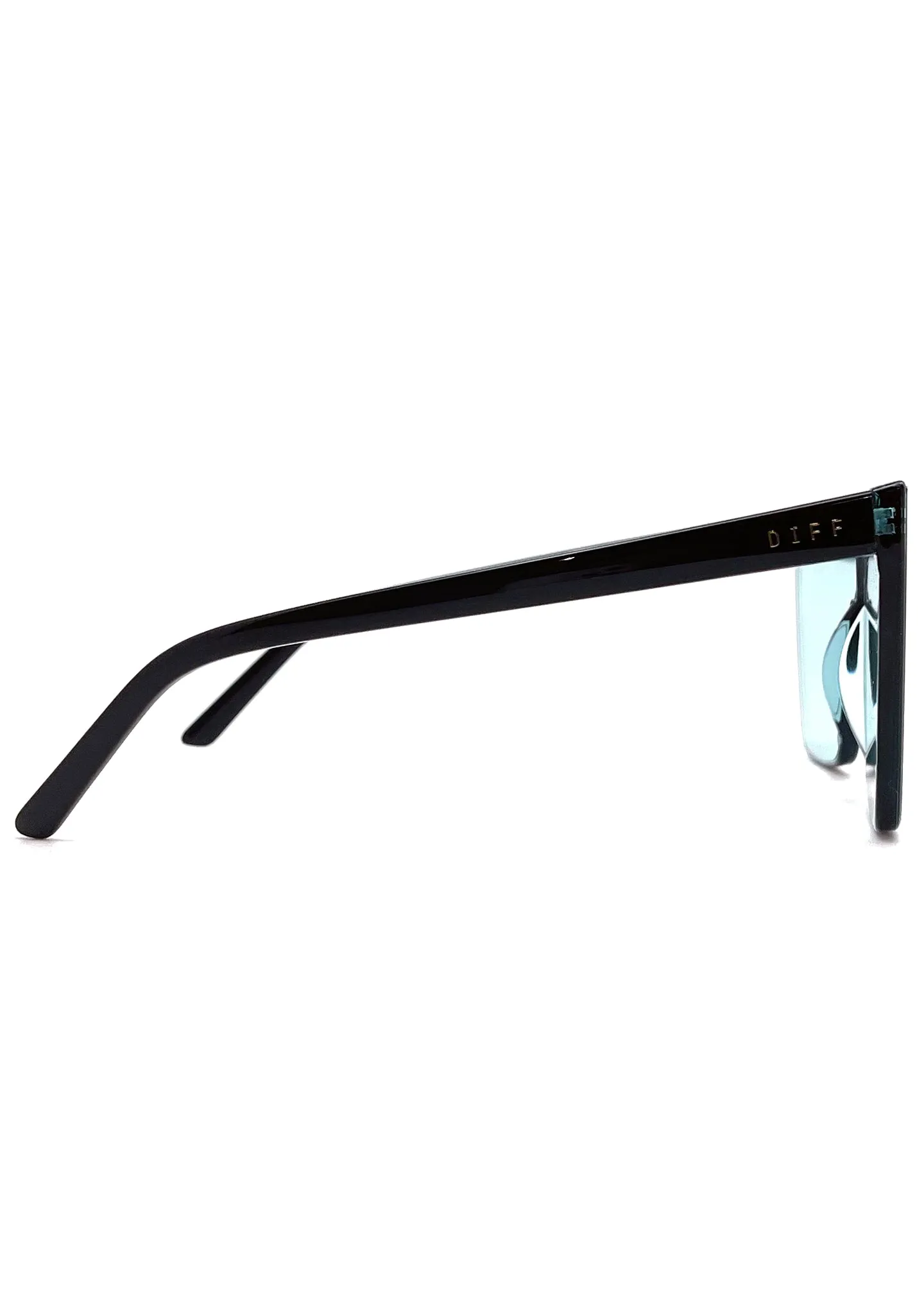 Goldie Sunglasses in Black Turquoise Mirror