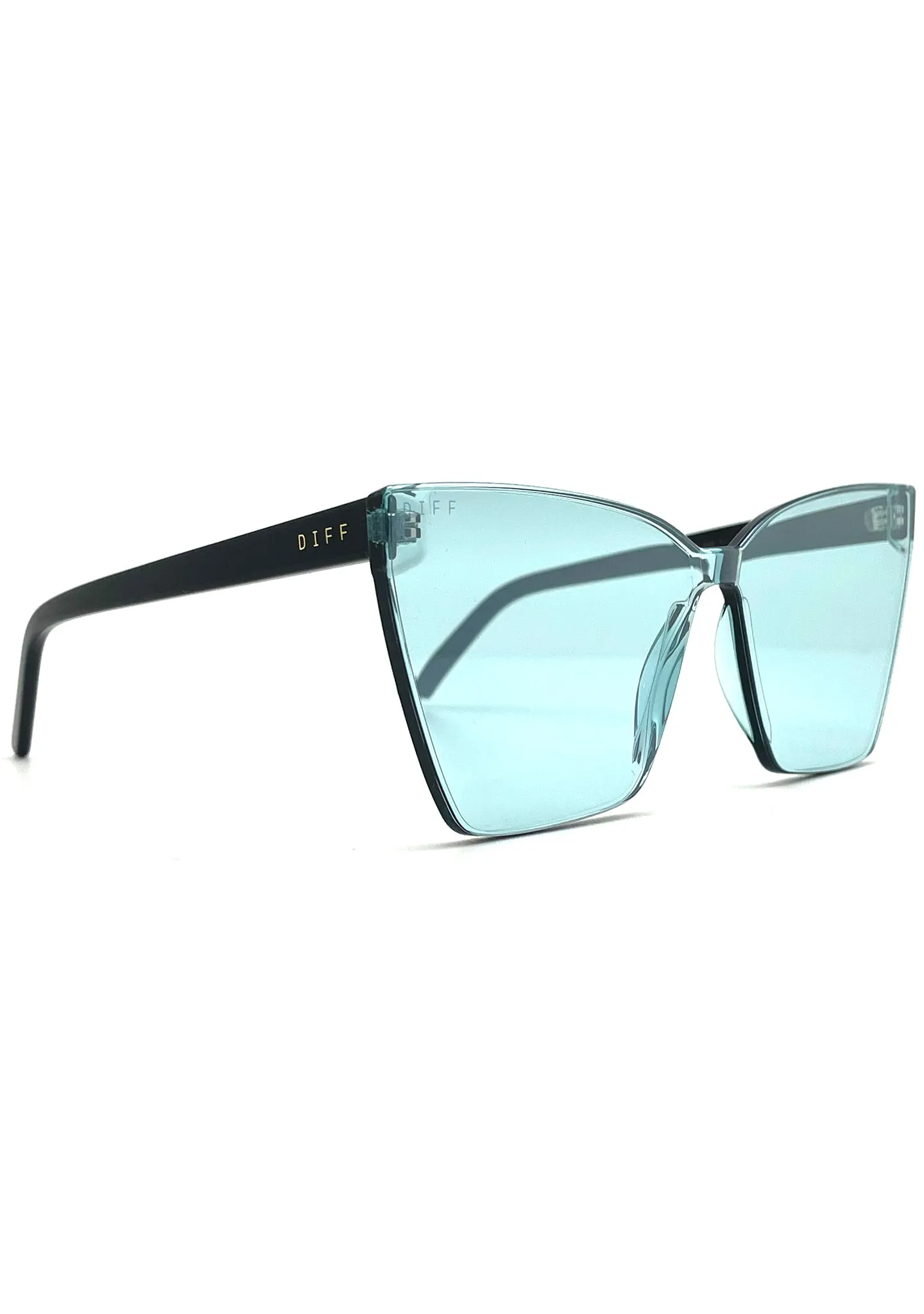 Goldie Sunglasses in Black Turquoise Mirror