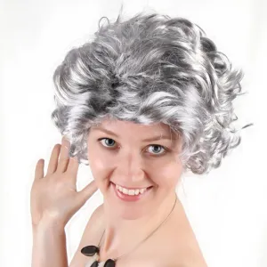 Grandmother Grey Silver Curls Wig