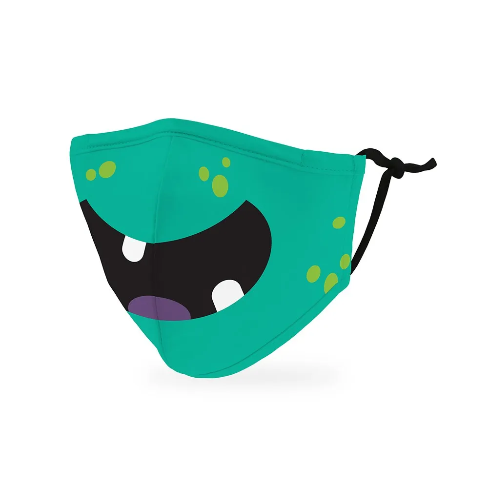 Green Monster Print Kids Protective Cloth Face Mask