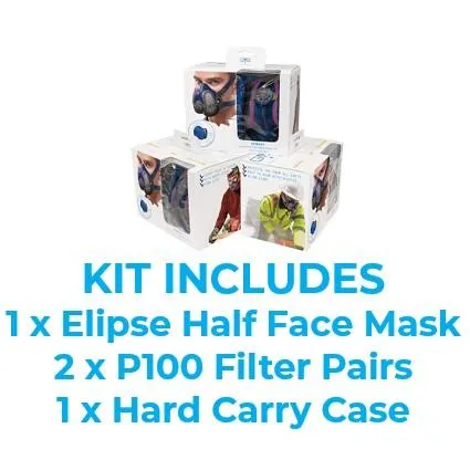 GVS Elipse Half Face Mask Respirator Starter Kit with Extra P100 Filters & Carry Case