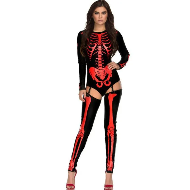 Halloween Cosplay Costume Sexy Skull Zombie Uniform *5 Styles