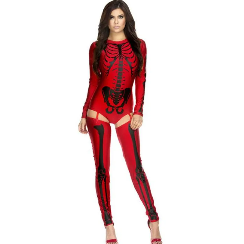 Halloween Cosplay Costume Sexy Skull Zombie Uniform *5 Styles