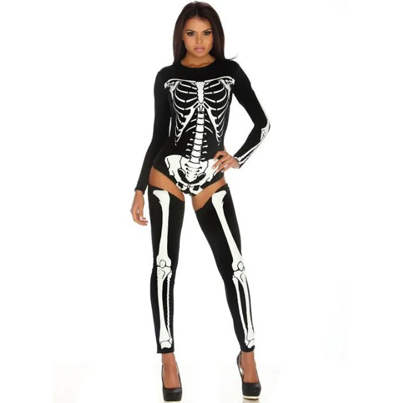 Halloween Cosplay Costume Sexy Skull Zombie Uniform *5 Styles