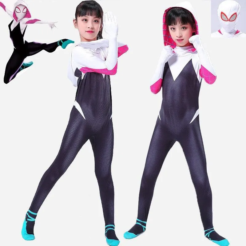 Halloween Costume Children's Boomsuit Headgear Clothes Miles Adult Male Gwen Steel Spider Tight Man