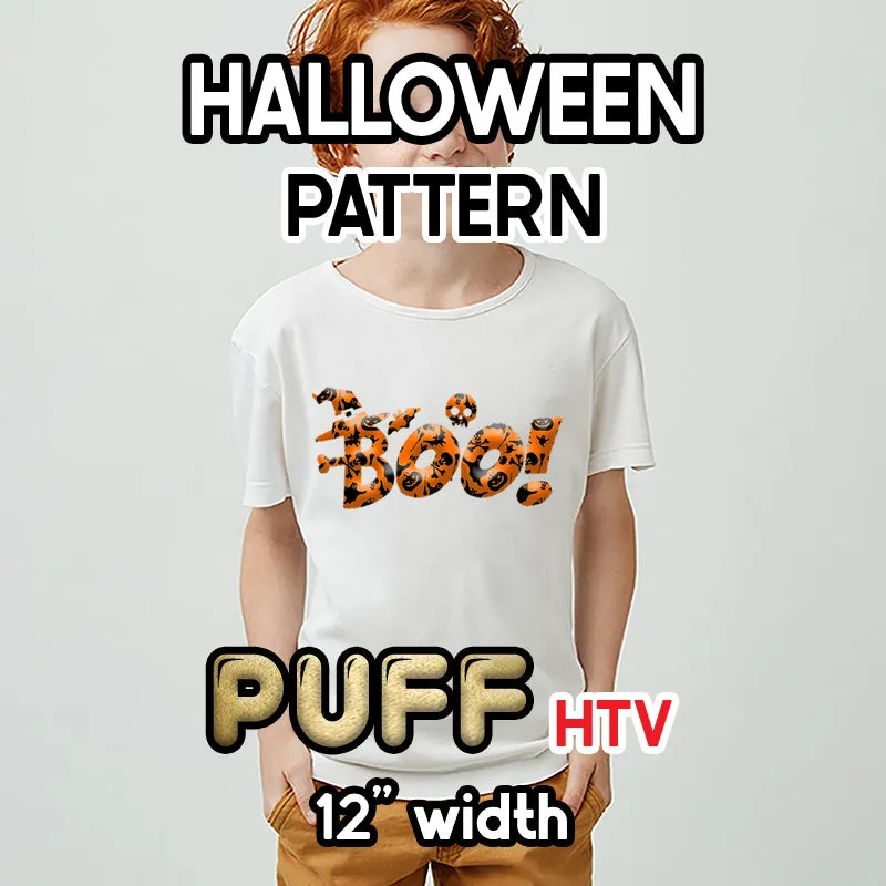 Halloween Puff Patterned HTV (12" x 12")