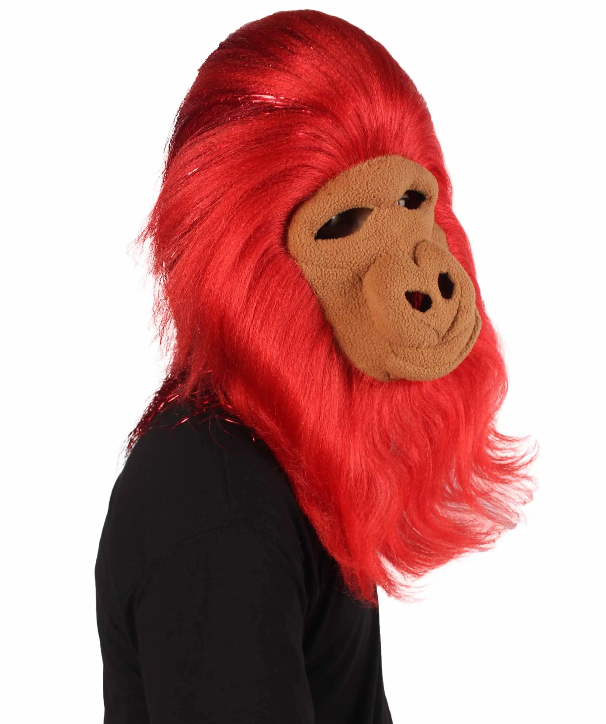 HPO Hairy Unisex Ape Mask and Bodysuit Costume Tinsel | Multiple Colors