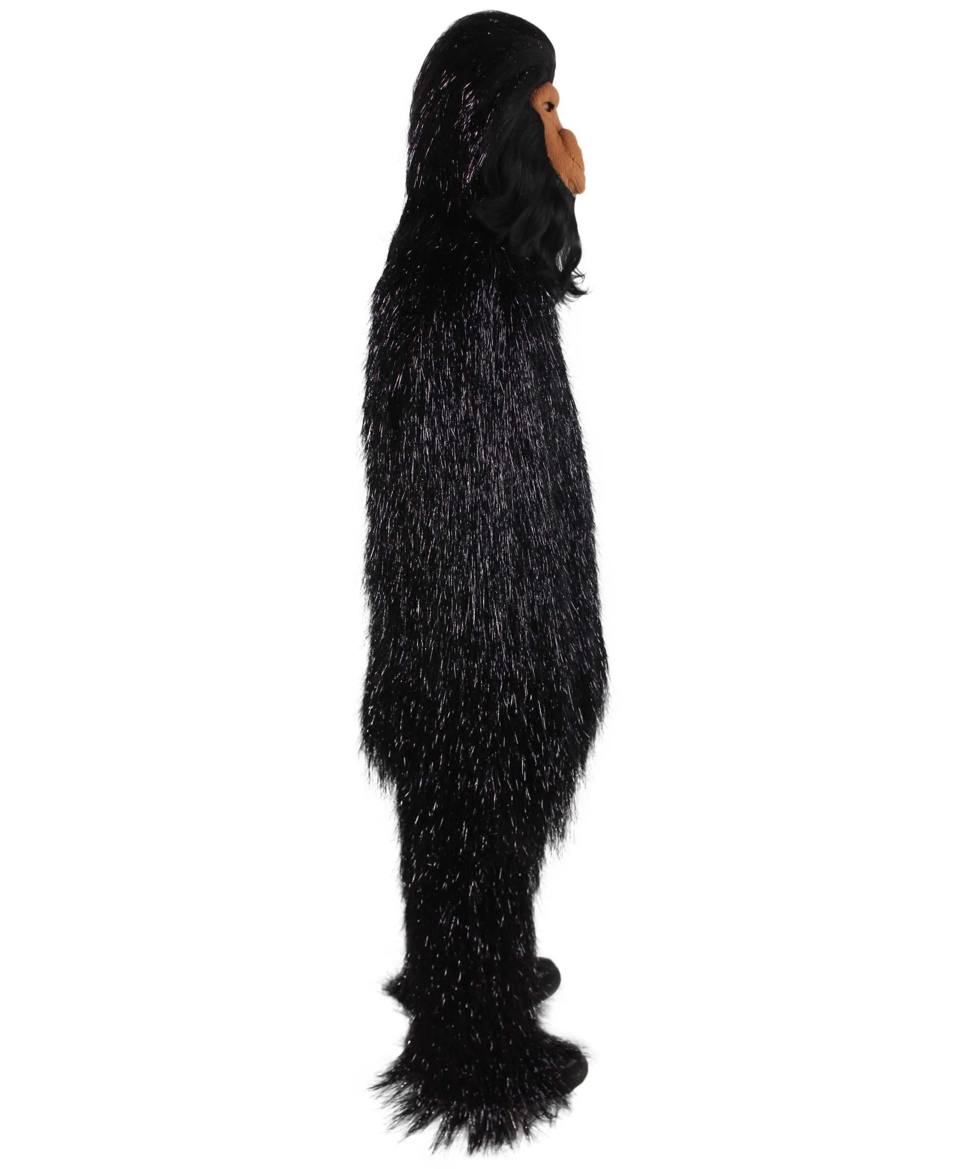 HPO Hairy Unisex Ape Mask and Bodysuit Costume Tinsel | Multiple Colors