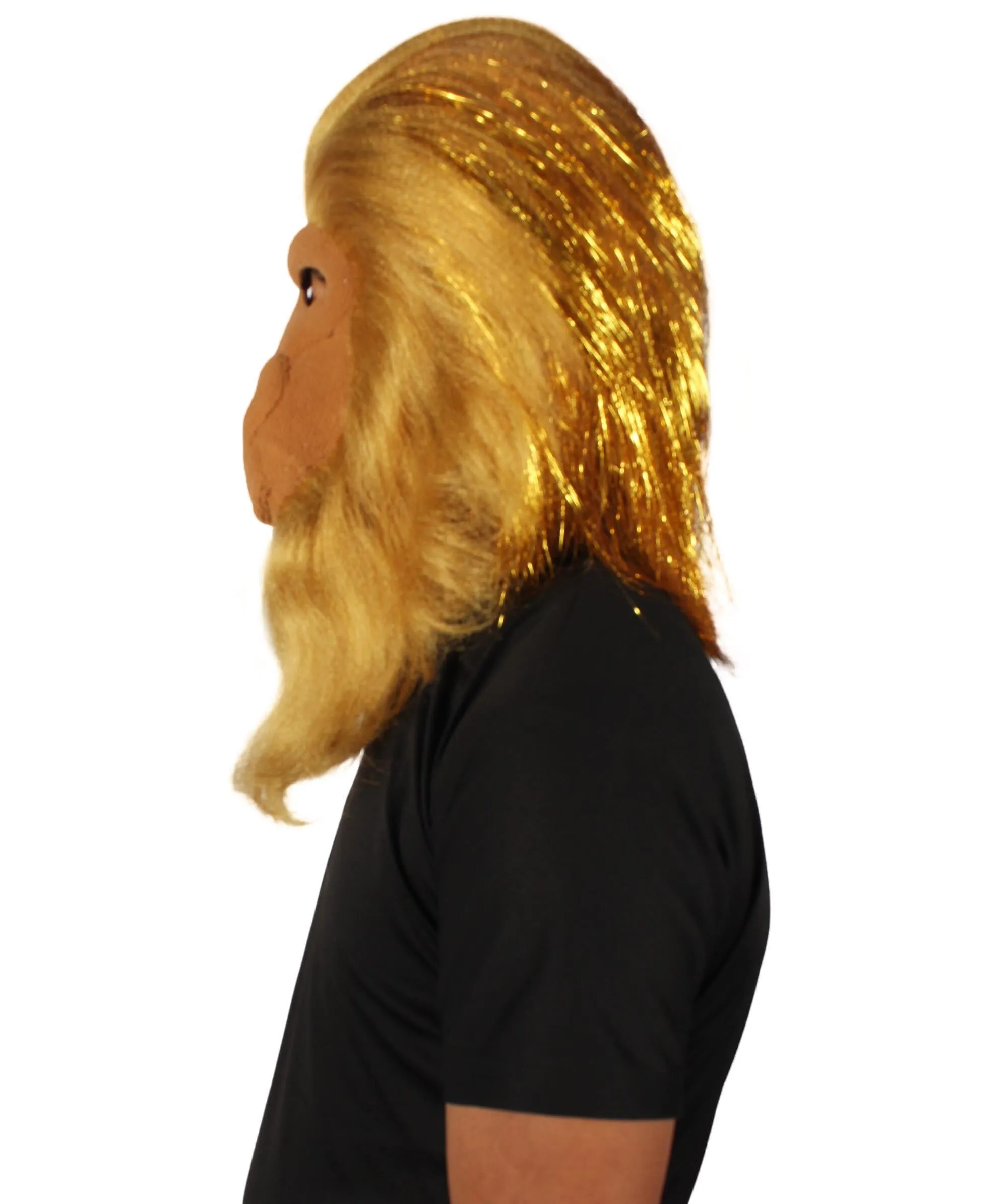 HPO Hairy Unisex Ape Mask and Bodysuit Costume Tinsel | Multiple Colors