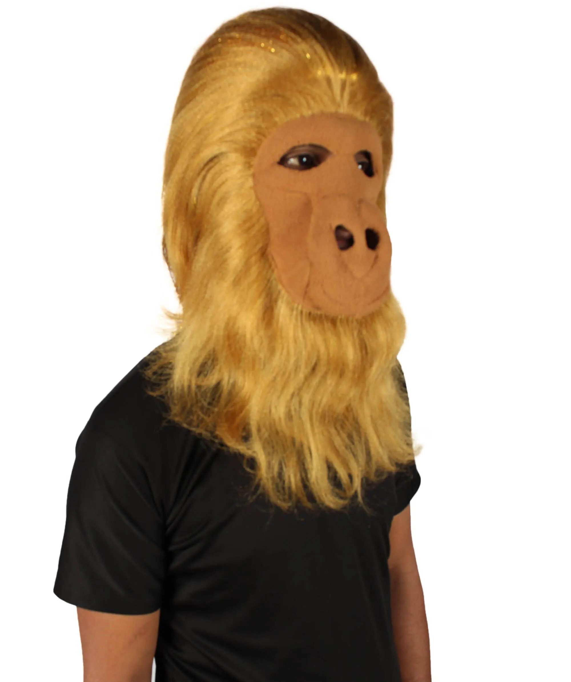 HPO Hairy Unisex Ape Mask and Bodysuit Costume Tinsel | Multiple Colors