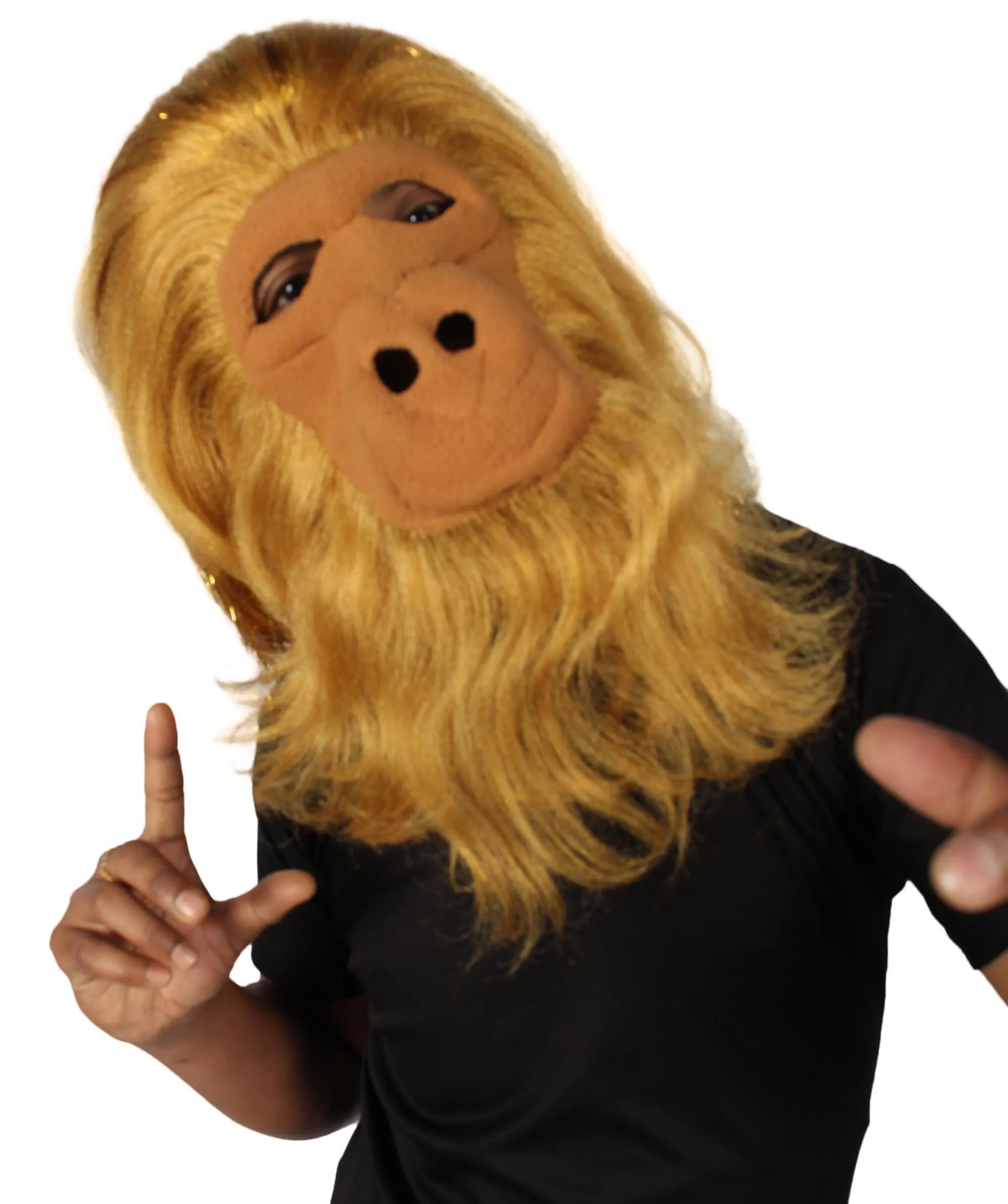 HPO Hairy Unisex Ape Mask and Bodysuit Costume Tinsel | Multiple Colors