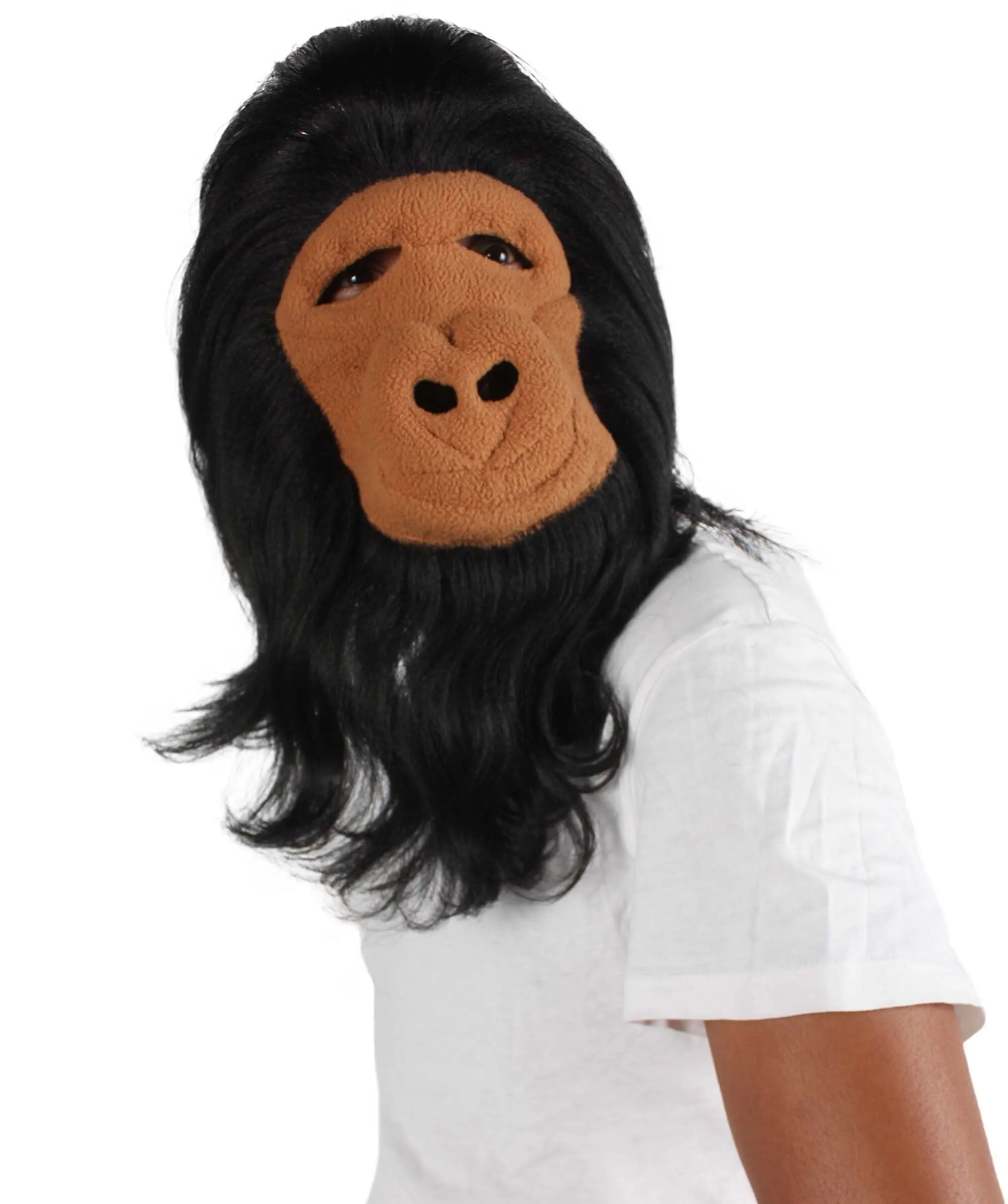 HPO Hairy Unisex Ape Mask and Bodysuit Costume Tinsel | Multiple Colors