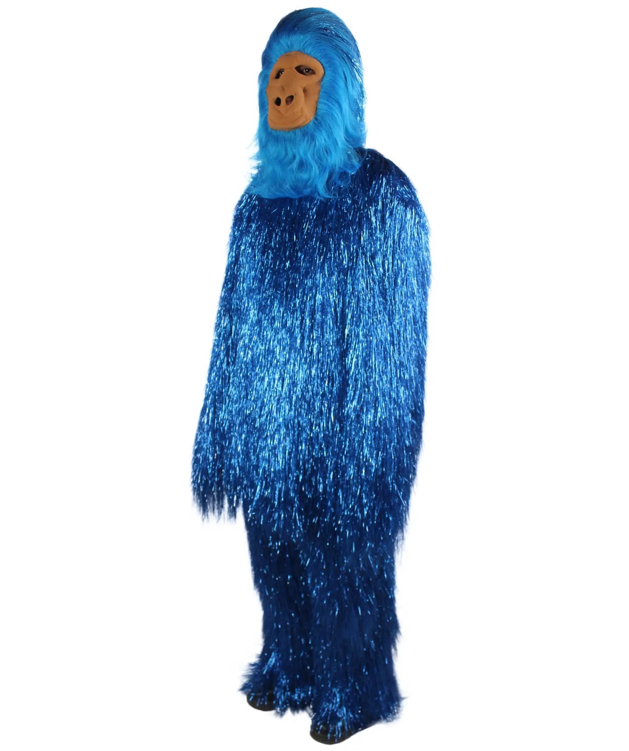 HPO Hairy Unisex Ape Mask and Bodysuit Costume Tinsel | Multiple Colors