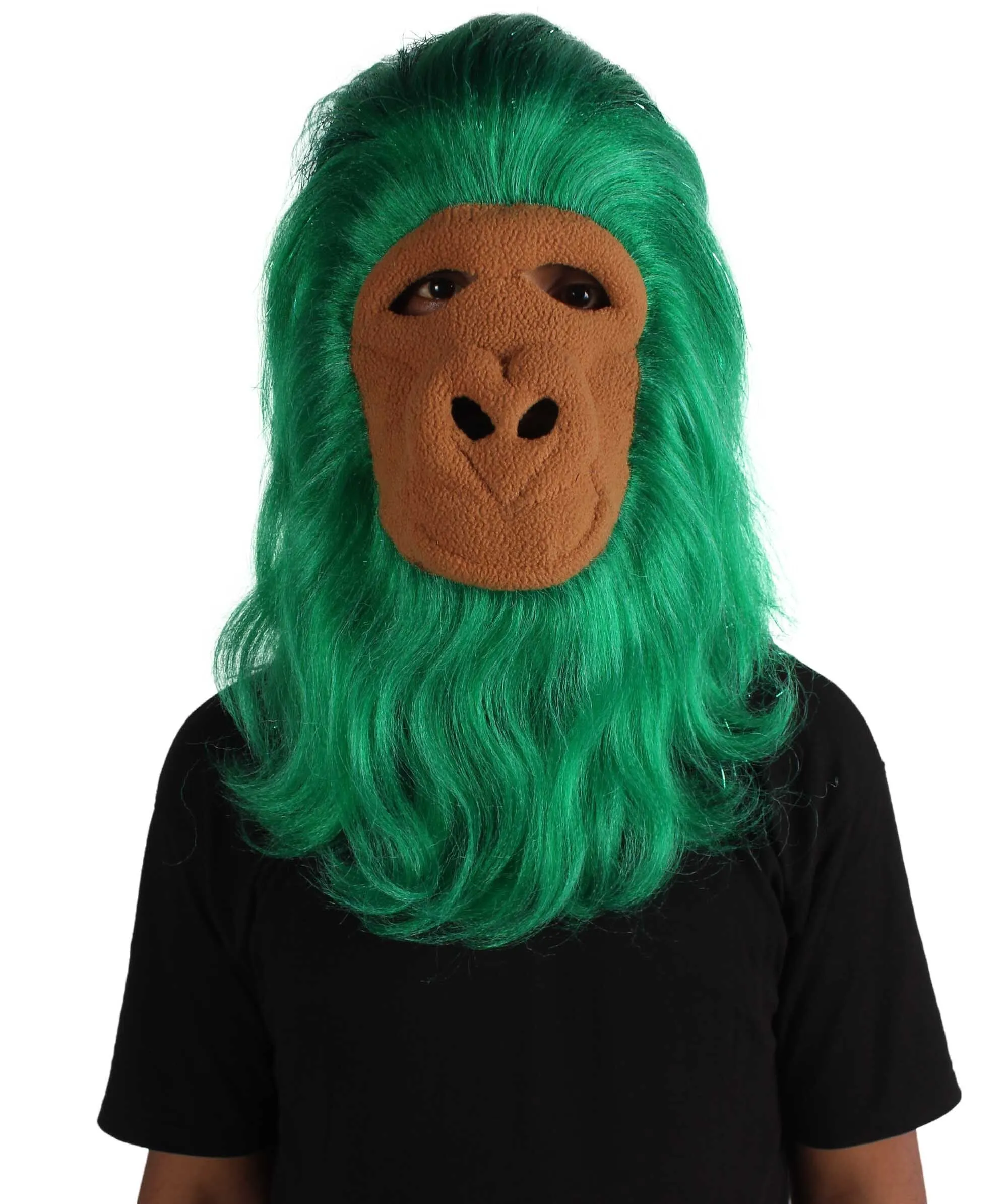 HPO Hairy Unisex Ape Mask and Bodysuit Costume Tinsel | Multiple Colors