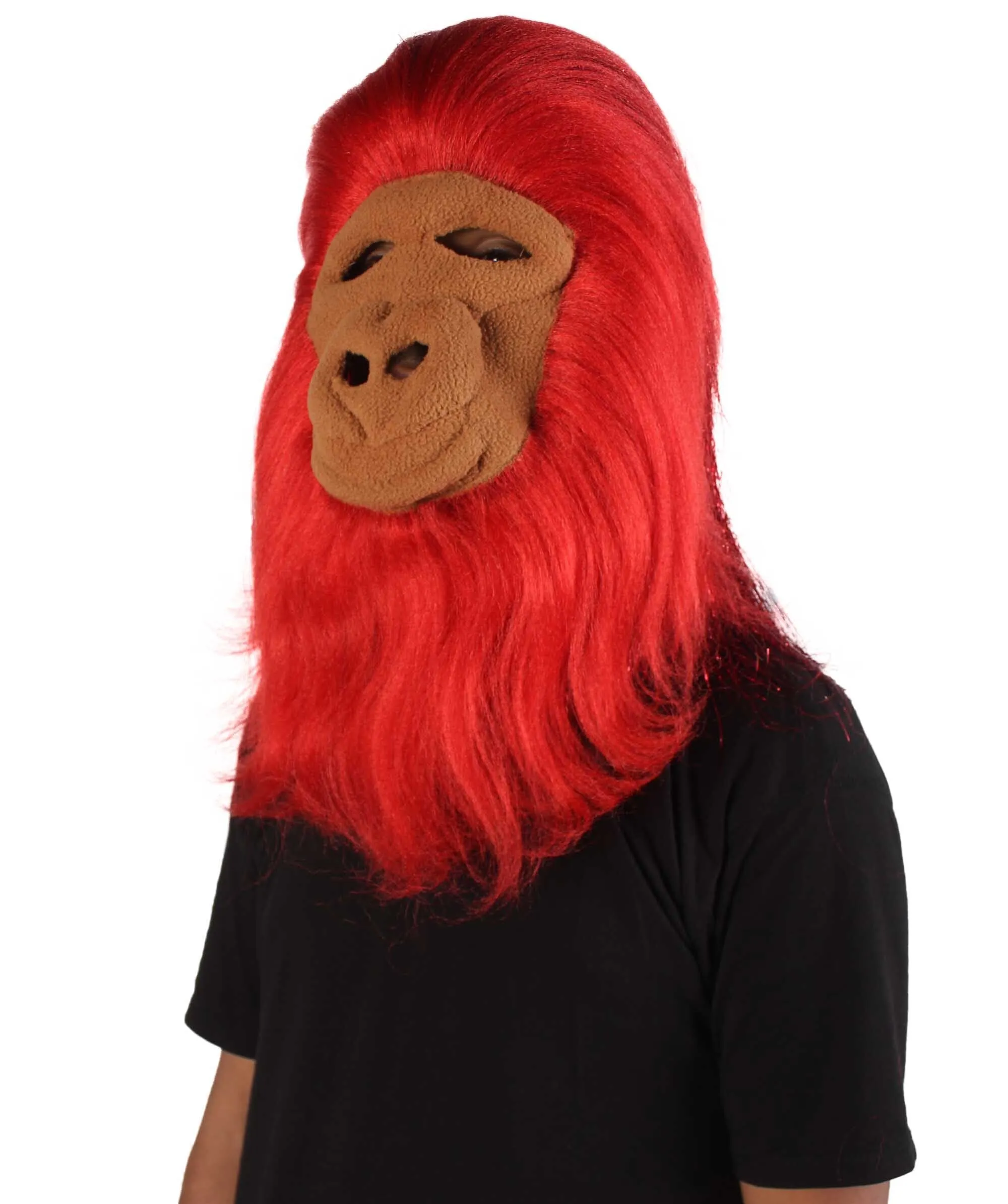 HPO Hairy Unisex Ape Mask and Bodysuit Costume Tinsel | Multiple Colors