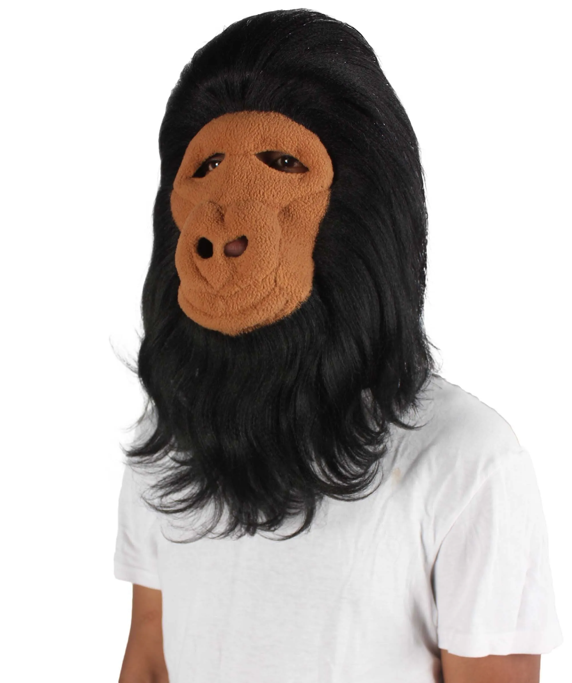 HPO Hairy Unisex Ape Mask and Bodysuit Costume Tinsel | Multiple Colors