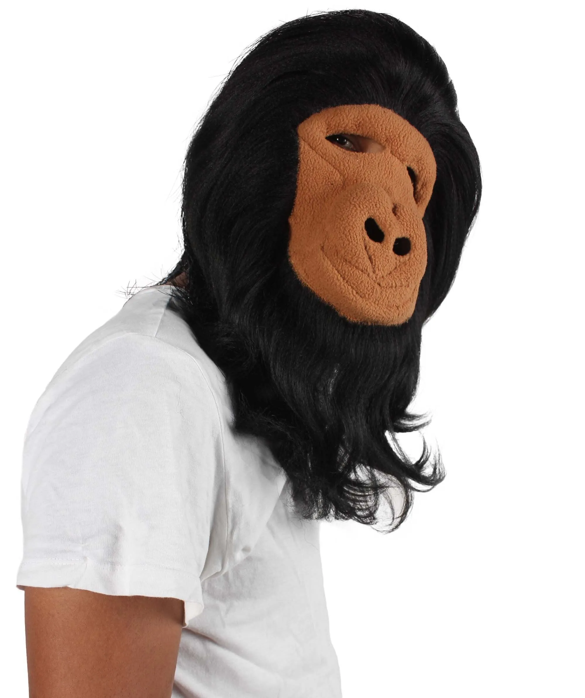 HPO Hairy Unisex Ape Mask and Bodysuit Costume Tinsel | Multiple Colors