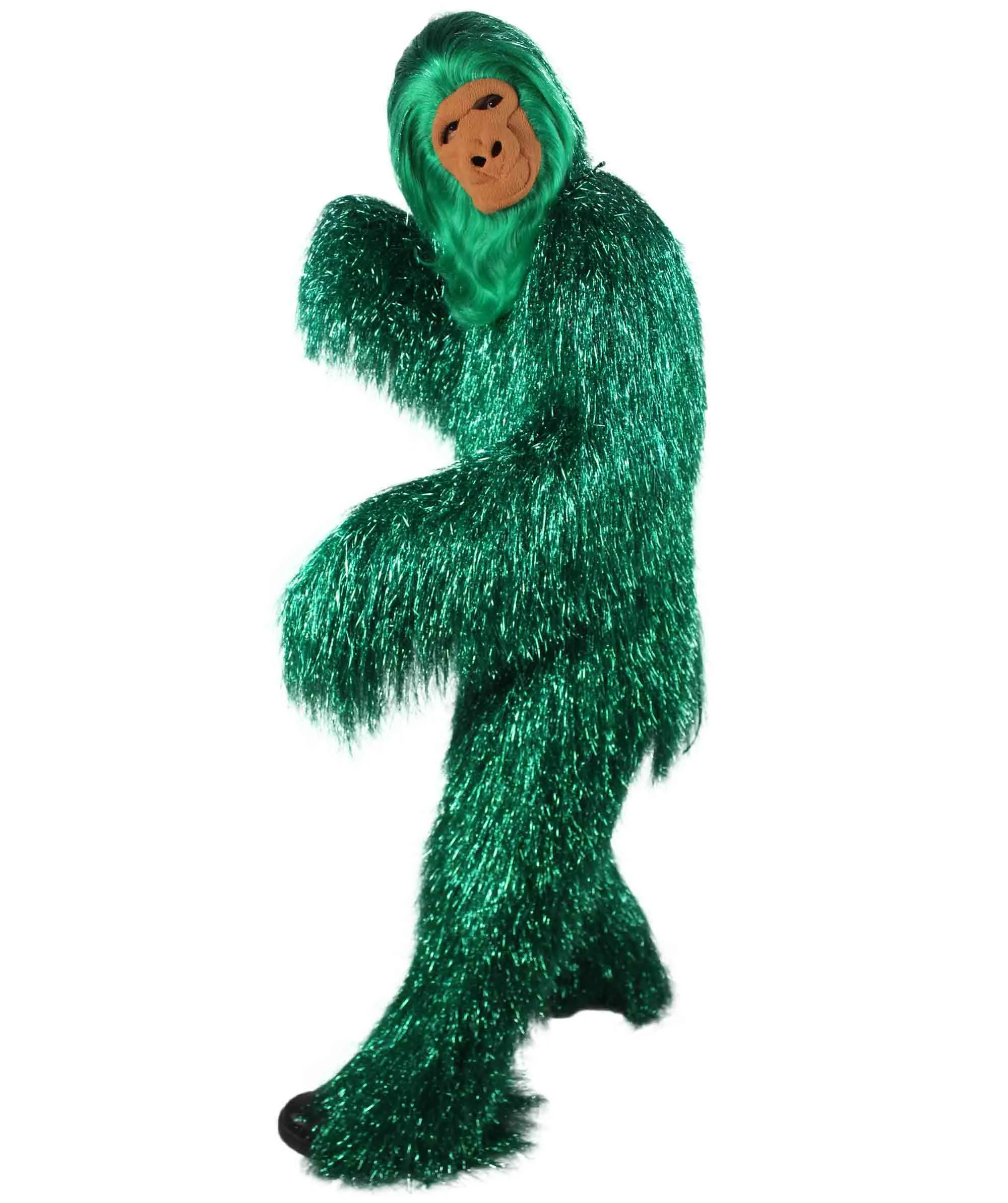 HPO Hairy Unisex Ape Mask and Bodysuit Costume Tinsel | Multiple Colors