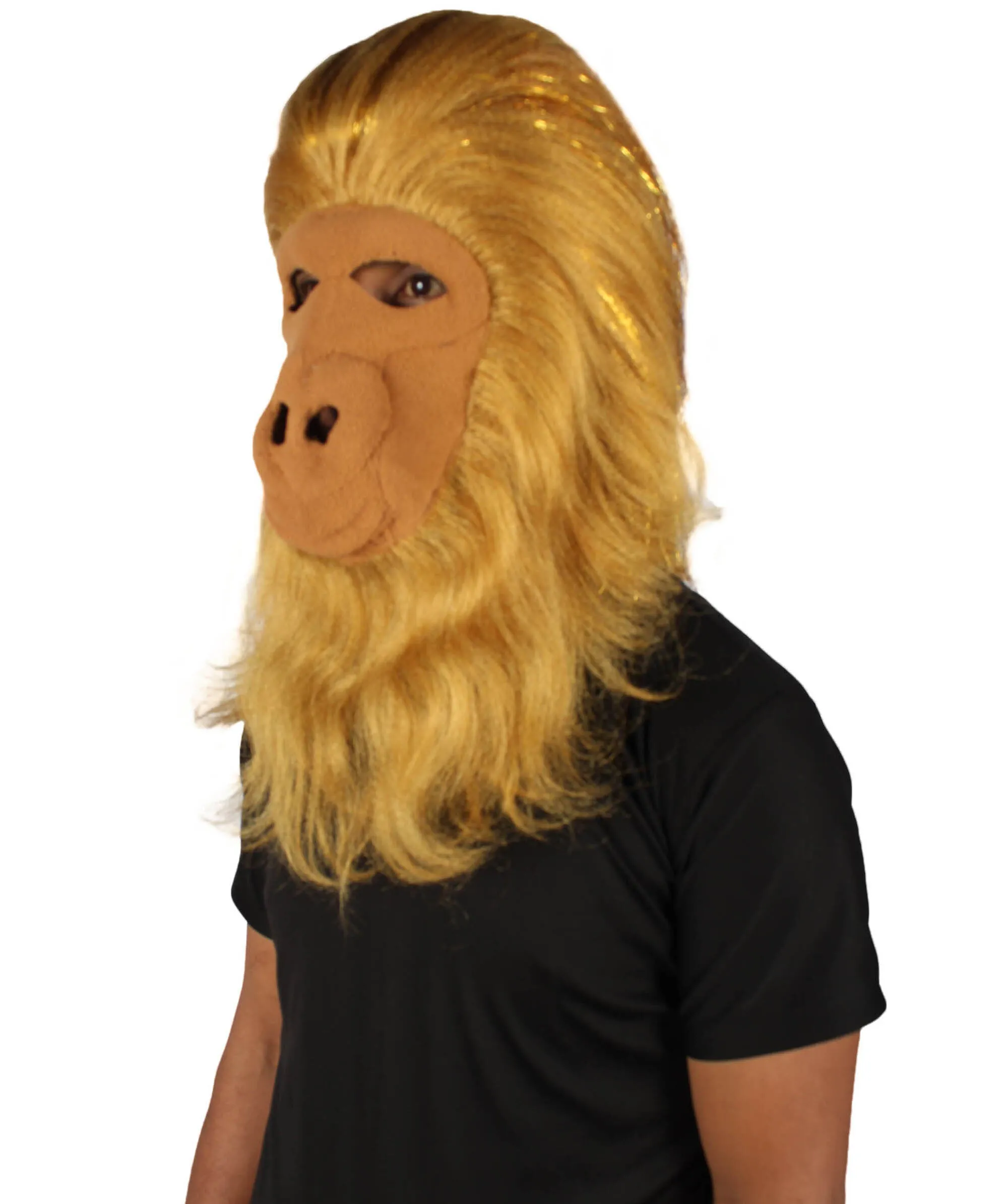 HPO Hairy Unisex Ape Mask and Bodysuit Costume Tinsel | Multiple Colors