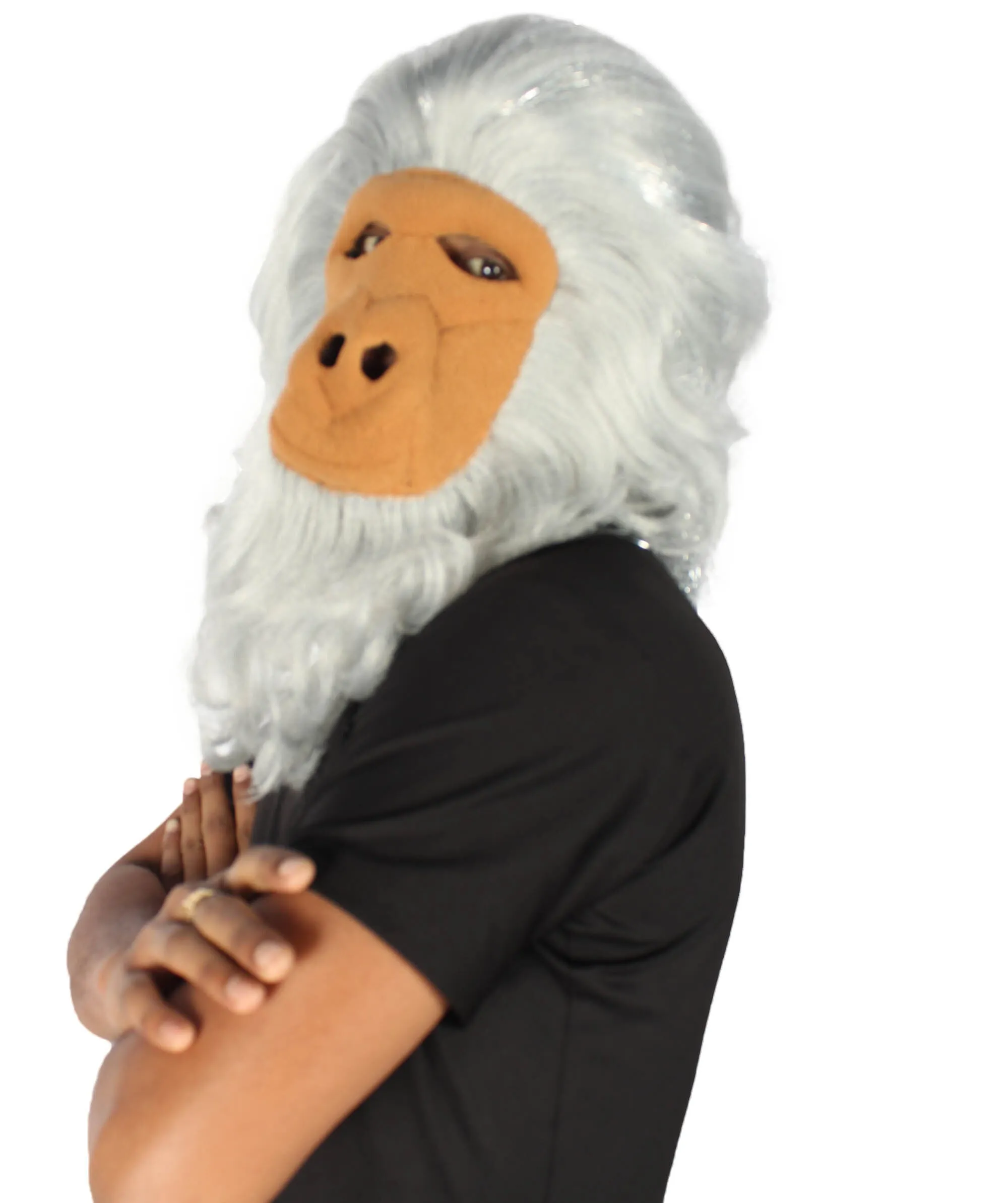 HPO Hairy Unisex Ape Mask and Bodysuit Costume Tinsel | Multiple Colors