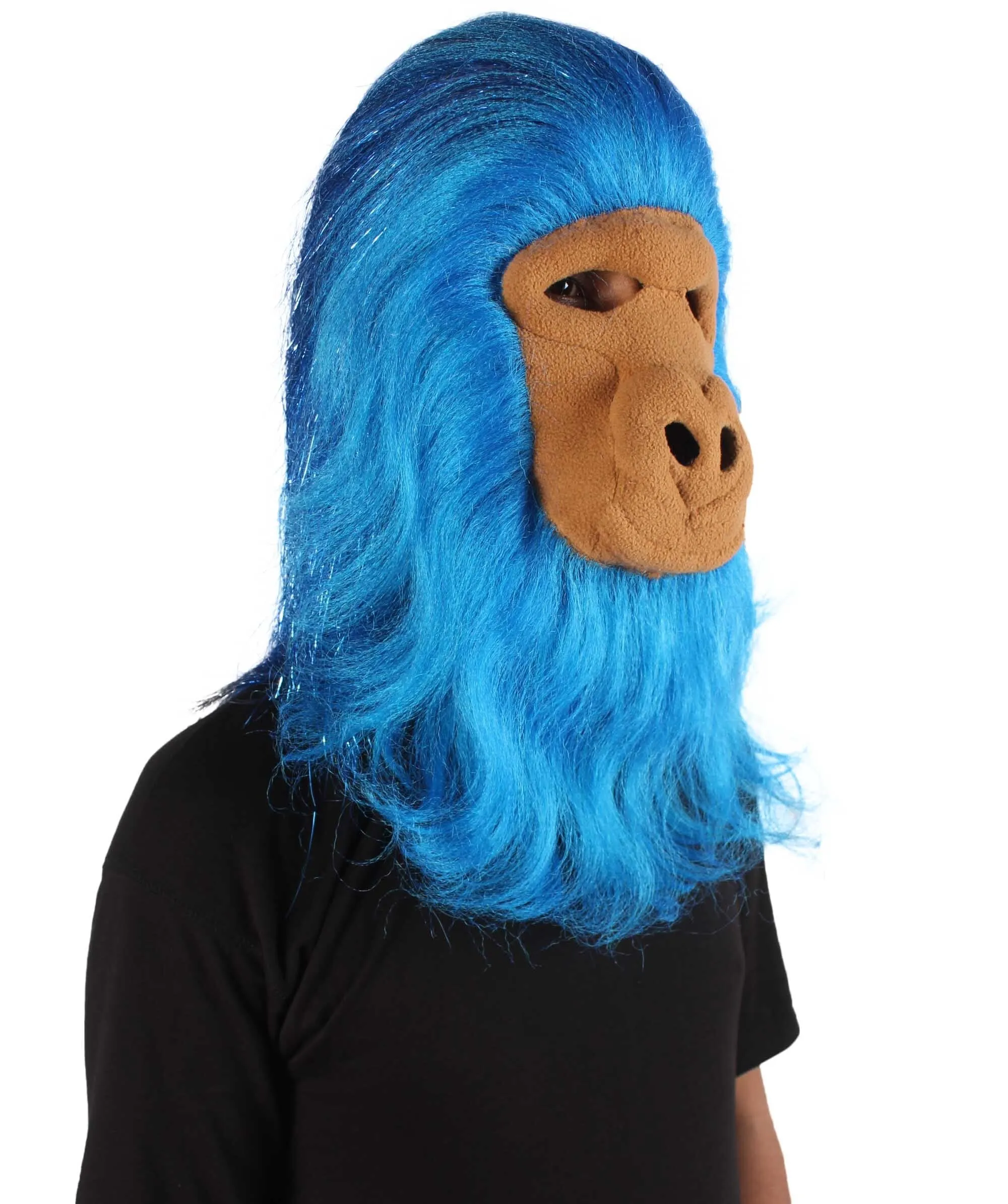 HPO Hairy Unisex Ape Mask and Bodysuit Costume Tinsel | Multiple Colors