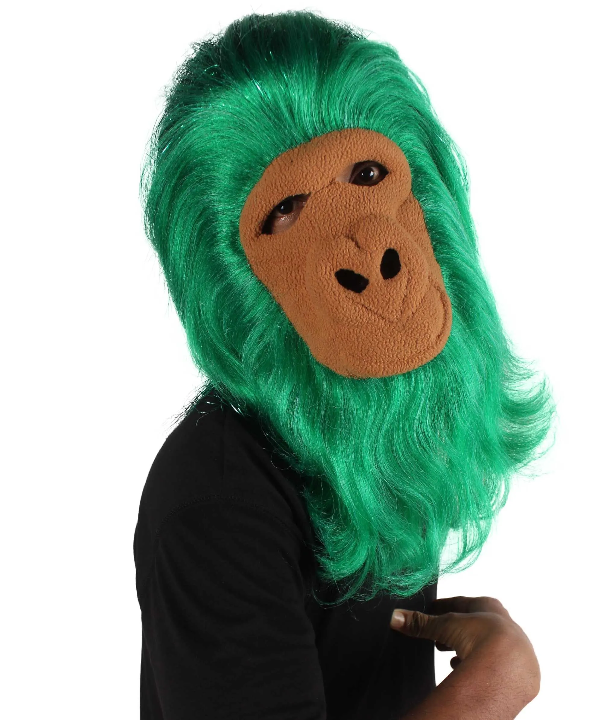 HPO Hairy Unisex Ape Mask and Bodysuit Costume Tinsel | Multiple Colors