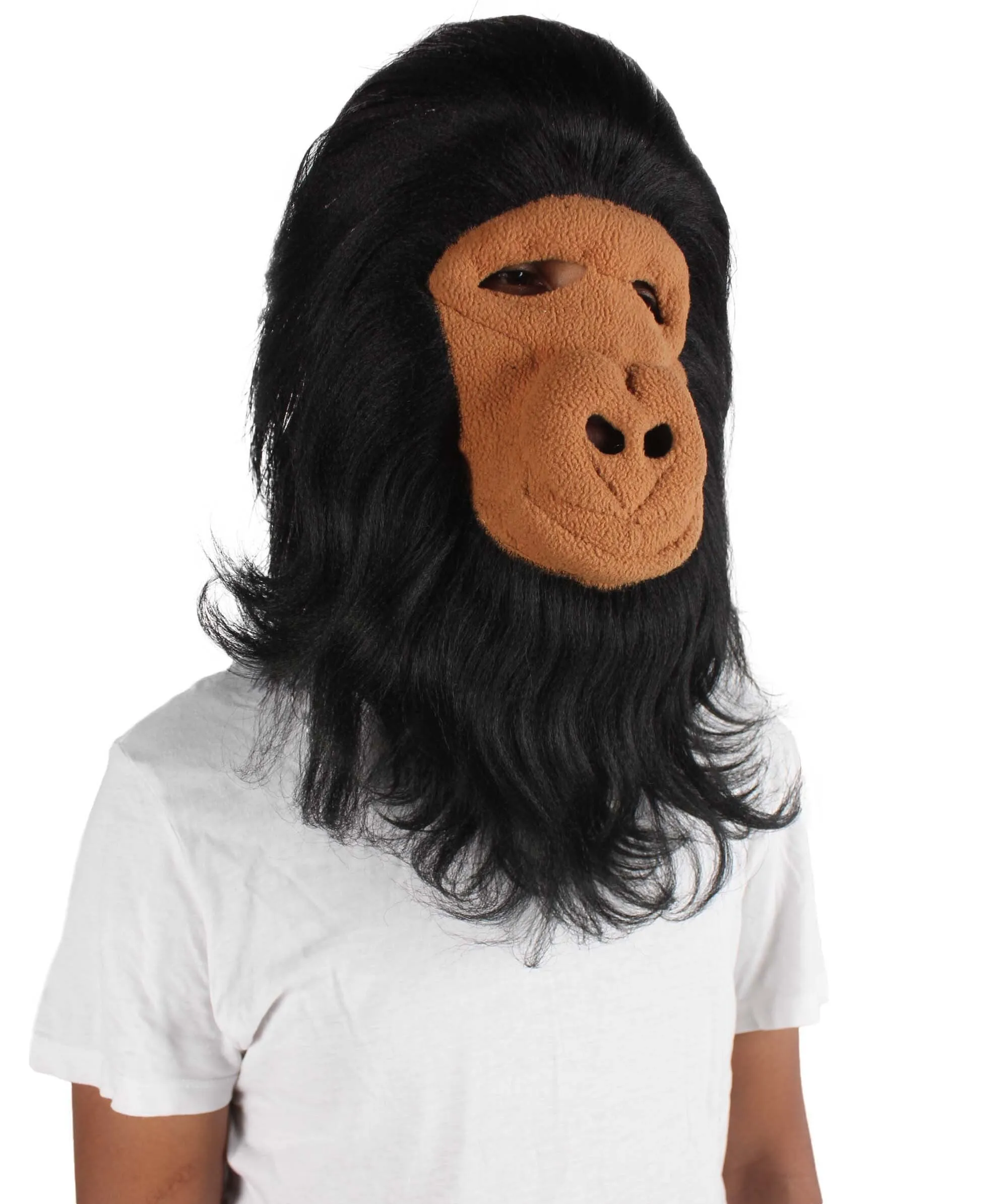 HPO Hairy Unisex Ape Mask and Bodysuit Costume Tinsel | Multiple Colors