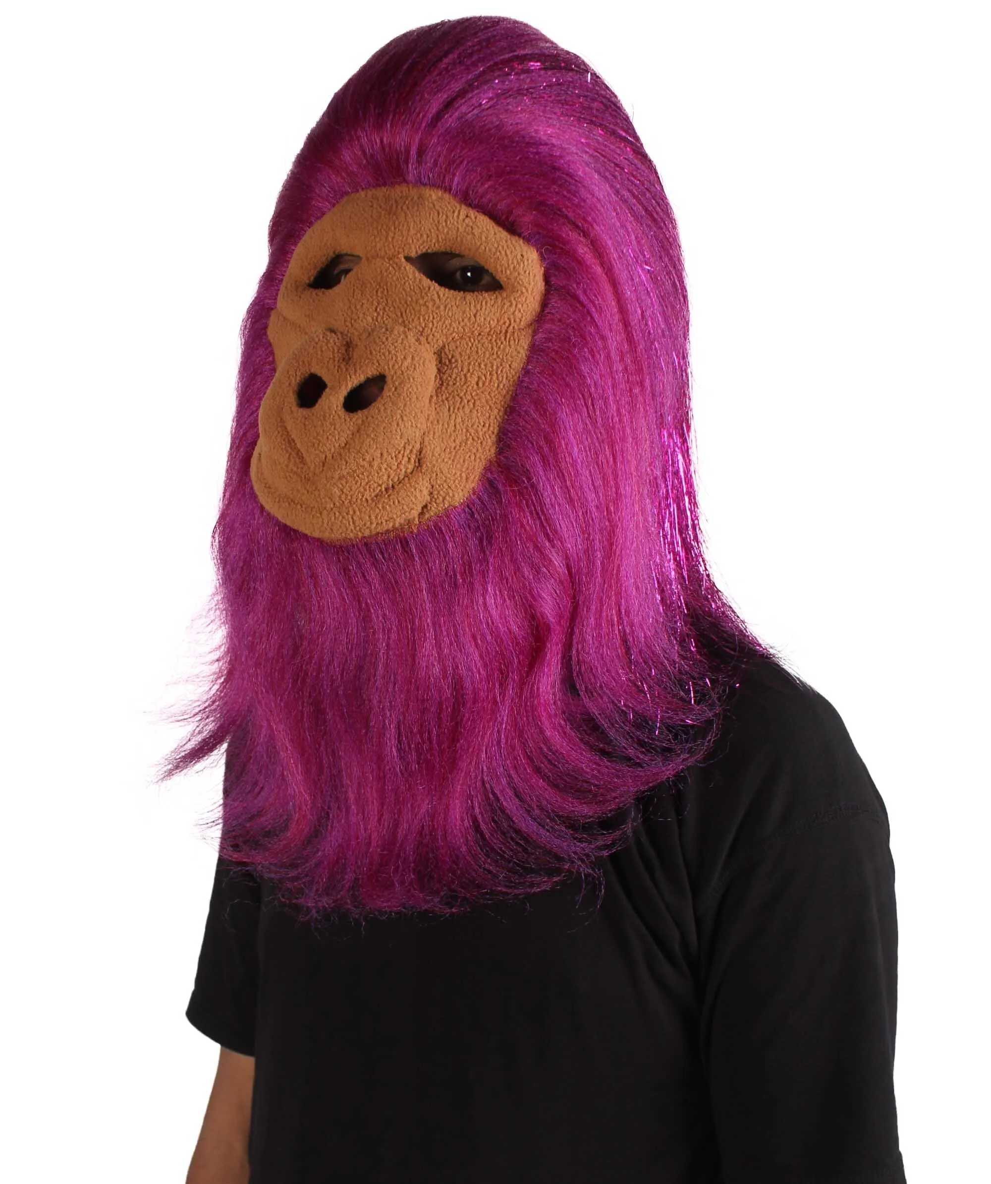 HPO Hairy Unisex Ape Mask and Bodysuit Costume Tinsel | Multiple Colors