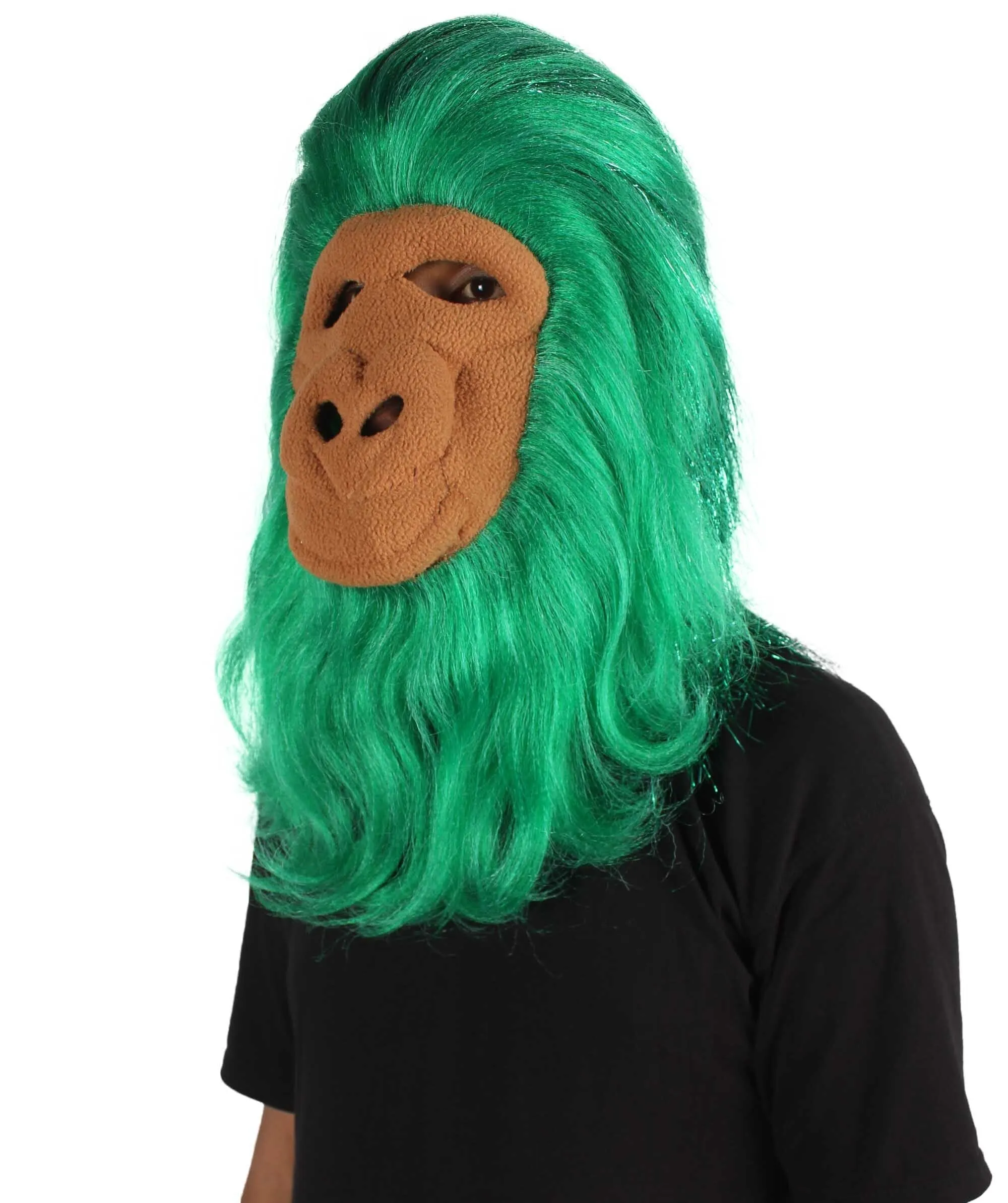 HPO Hairy Unisex Ape Mask and Bodysuit Costume Tinsel | Multiple Colors